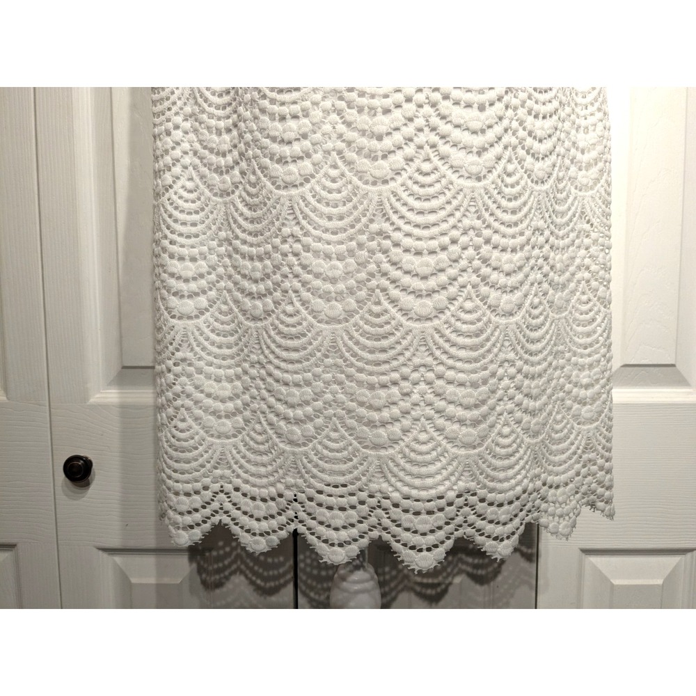 NEW Lilly Pulitzer Somerset Dress Sz: M Nylon Scalloped Lace Lined Cold Shoulder - Picture 2 of 16